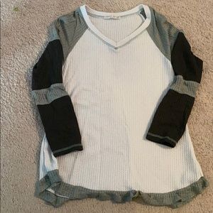 Long sleeve, waffle knit comfy shirt